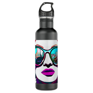 Garrafa Mulher abstrato na Reflexão da Cidade dos Óculos S