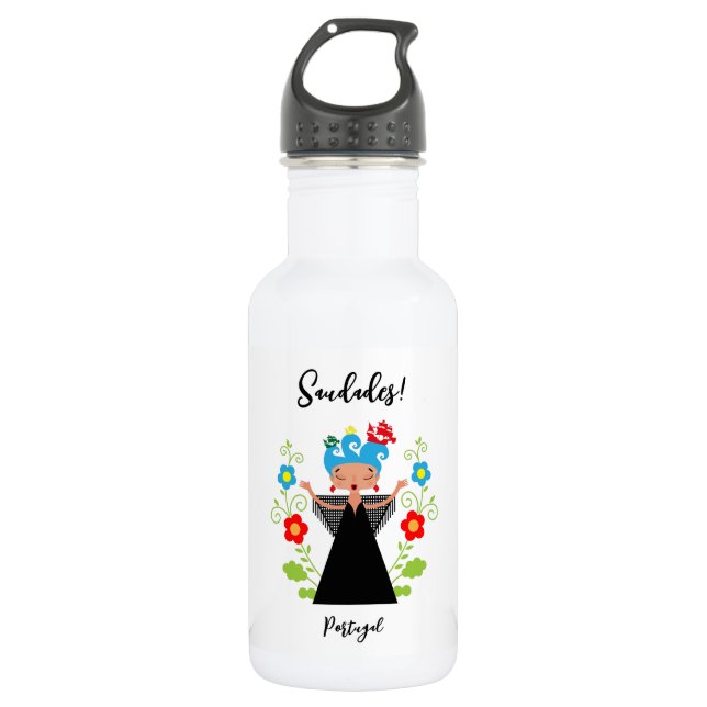 Garrafa Mulher fada cantora de caravela portuguesa (Frente)