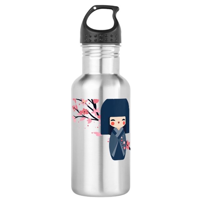 Garrafa Mulher Usaburo Kokeshi boneca e Japonês Sakura Ch (Frente)