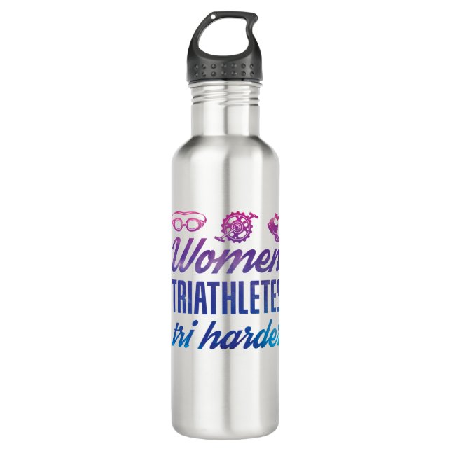 Garrafa Mulheres Triatletas Tri Harder Triathlon Ombre (Frente)