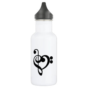 Garrafa Musical Music Heart - Treble Bass Clef