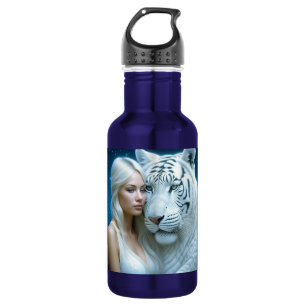 Garrafa Mystical White Tiger e Mulher Personalizada