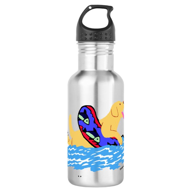 Garrafa Natação amarela personalizada de Labrador (Frente)