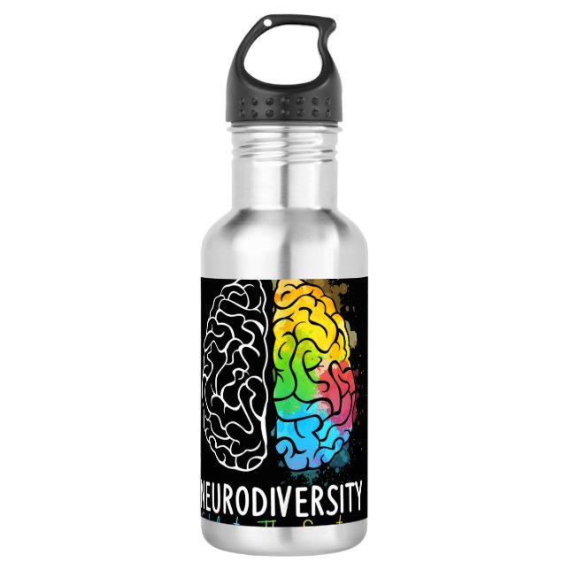 Garrafa Neurodiversity Autismo Spectrum ASD ADHD Rainbow B (Frente)