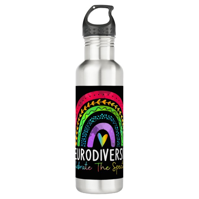 Garrafa Neurodiversity Shirt Autism Spectrum ASD ADHD Rain (Frente)