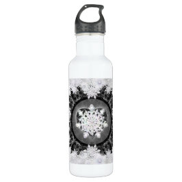 Garrafa Nexo preto de rendas cerâmicas e floco de neve
