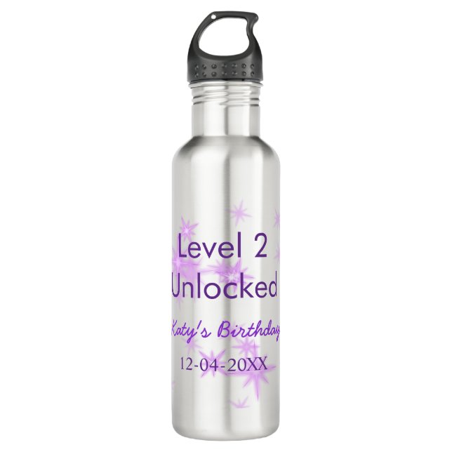 Garrafa Nível 2 desbloqueado adicionar data do nome de ani (Frente)