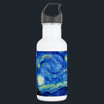 Garrafa Noite estrelado por Van Gogh<br><div class="desc">Vincent van Gogh - noite estrelado pintada na rua Remy,  impressão das belas artes de France em 1889. Esta imagem foi aumentada digital para restaurar as cores corajosas,  brilhantes originais - um perfeito para todo o amante da arte!</div>