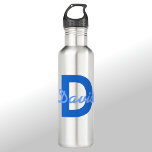 Garrafa Nome Azul e Monograma<br><div class="desc">Nome e monograma do azul (ou cores escuras) personalizado.</div>