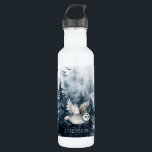 Garrafa Nome de Aquarela da Coroa das Árvores Florestais<br><div class="desc">Árvores florestais de aquarelas com garrafa de água inoxidável voadora. Um tapete de ioga nesta coleção.</div>
