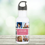 Garrafa Nome de Criança Personalizado Instagram Fotos Rosa<br><div class="desc">Uma garrafa de água de colagem de fotos moderna e personalizada do Instagram para o melhor dia de Volta à Escola de sempre. Um presente perfeito também para o aniversário de uma criança! Ela vai adorar suas pessoas favoritas em qualquer lugar que ele vá e isso vai ajudar a aliviar...</div>