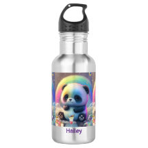 Nome de Panda Bastante Arco-Íris Personalizado