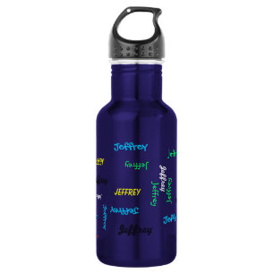 Garrafa Nome de Repetição Personalizado, Azul 
