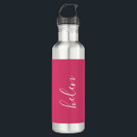 Garrafa Nome de Script Personalizado Dif Pink Personalizad<br><div class="desc">Uma bela garrafa de água com um nome personalizado em uma fonte moderna e elegante. Em rosa e branco. Maravilhoso como um presente de Dia de as mães,  feriado,  aniversário,  desabrigos ou madrinhas.</div>