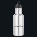 Garrafa Nome de script personalizado preto-branco monogram<br><div class="desc">Escrito preto e branco,  bonito e personalizado,  designa simples garrafa de água elegante de aço inoxidável. Excelente para crianças e adultos</div>