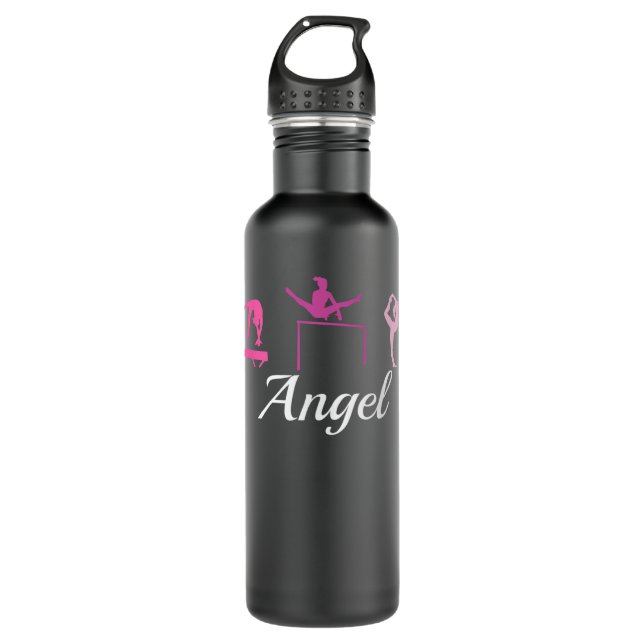 Garrafa Nome do Anjo Presente Gymnastics Personalizado T-S (Frente)