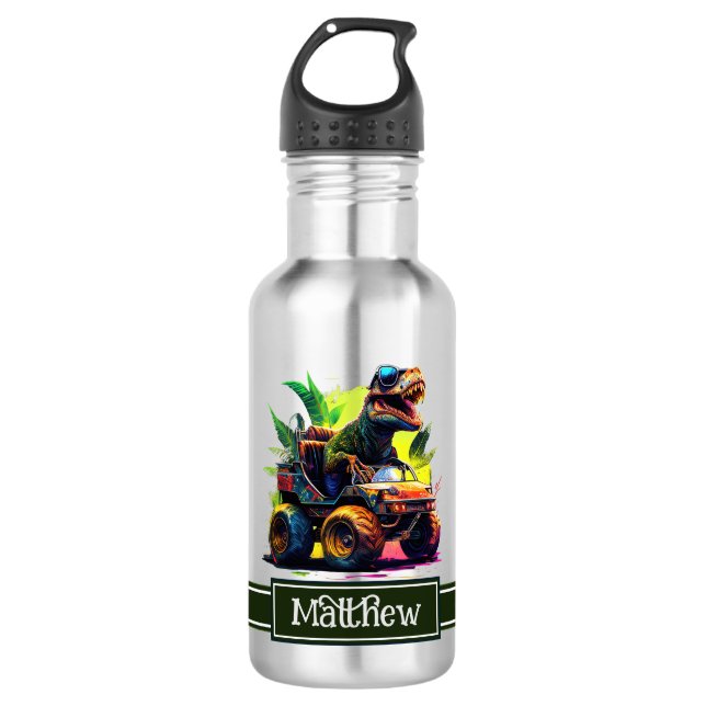 Garrafa Nome do Dinossauro do Caminhão Monstro do T-Rex (Frente)