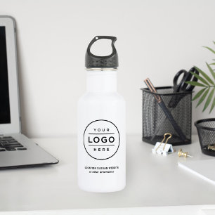 Garrafa Nome e logotipo personalizados da empresa Branca