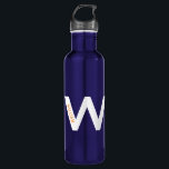Garrafa Nome inicial personalizado - Letra W Moderno Único<br><div class="desc">Garrafa metálica personalizada com uma "Carta W" inicial monográfica e design inicial, única e criativa e avançada por tecnologia, com texto vertical sobre uma grande inicial futurista de cores que pode ser comparada às cores da sua escola, equipe ou clube. A design é perfeita para qualquer pessoa cujo nome começa...</div>