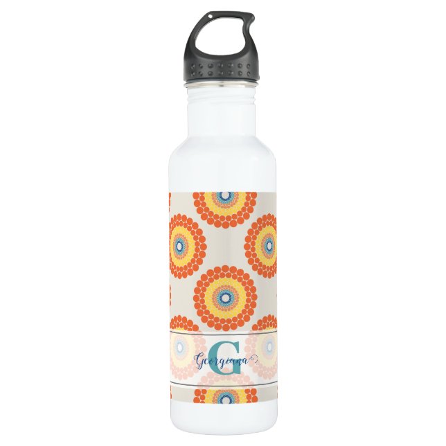 Garrafa Nome Personalizado Aegean Summer Radiant Dot Manda (Frente)