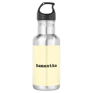 Garrafa Nome Personalizado Amarelo Minimalista Elegante Si