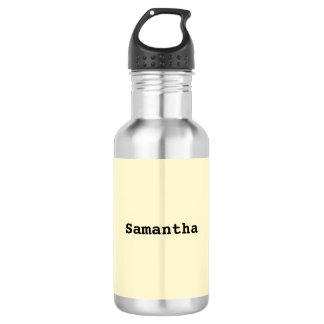 Garrafa Nome Personalizado Amarelo Minimalista Elegante Si