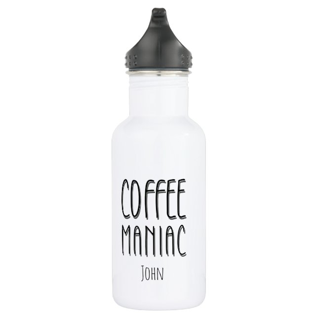 Garrafa Nome Personalizado Café Maniac - Engraçado (Direita)
