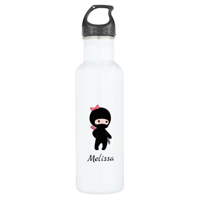 Garrafa Nome Personalizado da Menina Ninja Tiny (Frente)