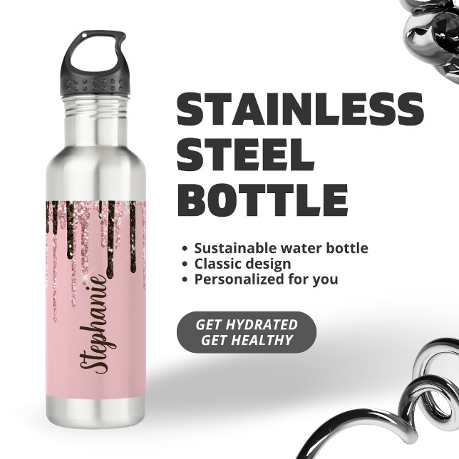 Garrafa Nome Personalizado de Girly Sparkle Girly Girly Gl (Criador carregado)