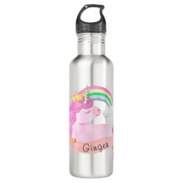 Garrafa Nome Personalizado do 🌈 Rainbow Unicorn