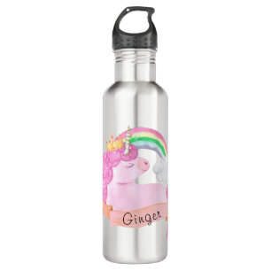 Garrafa Nome Personalizado do 🌈 Rainbow Unicorn