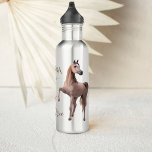 Garrafa Nome personalizado dos presentes de cavalo árabe<br><div class="desc">Dentes de cavalo árabe selvagens e gratuitos personalizados,  garrafa d'água,  gracioso cavalo marrom árabe,  belo presente personalizado para amantes de cavalos.</div>