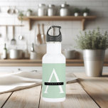 Garrafa Nome Personalizado Mint Pastel Minimalista<br><div class="desc">Nome Personalizado Mint Pastel Minimalista</div>