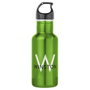 Garrafa Nome Personalizado Monograma Simples Moderno