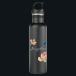 Garrafa Nome Personalizado, pintura de aquarela Boho Flowe<br><div class="desc">"Apresentamos o nosso Nome Personalizado, Boho Flower Watercolor Painting Stainless Steel Water Bottle - fusão de talento artístico e praticidade, projetada para aqueles que apreciam estilo e sustentabilidade. Esta garrafa de água quente é mais do que um acessório de hidratação; é uma expressão personalizada do seu estilo único. Adorada com...</div>