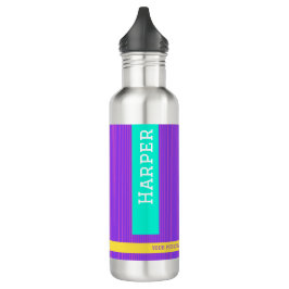 Garrafa Nome Personalizado Roxo Moderno