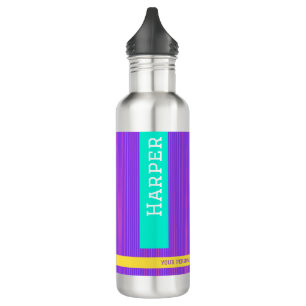 Garrafa Nome Personalizado Roxo Moderno