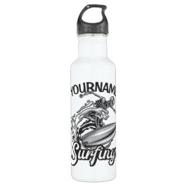 Garrafa Nome personalizado Surfer Big Wave Skeleton surfin