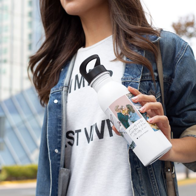 Garrafa Nós Te Amamos Mãe | Colagem de Fotos Moderna 6 (Criador carregado)