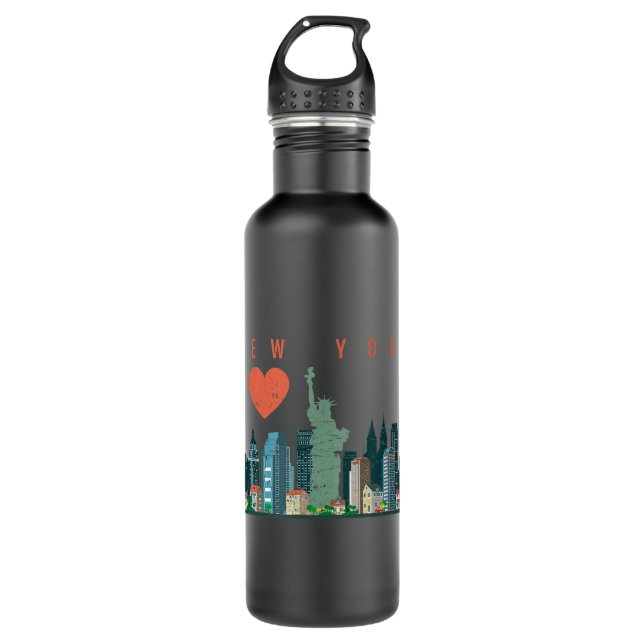 Garrafa Nova Iorque NYC Skyline Heart Dissiped Style (Frente)