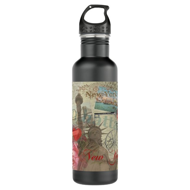 Garrafa Nova Iorque Vintage Liberty Skyline - Símbolo de A (Frente)