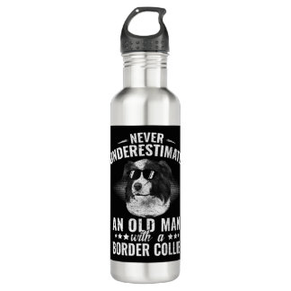 Garrafa Nunca Subestime Um Velho Com Collie Fronteira