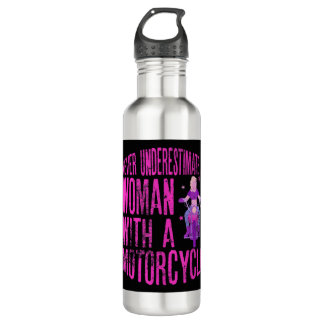 Garrafa Nunca Subestime Uma Mulher Com Um Motociclo A Fu
