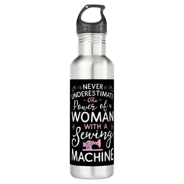 Garrafa Nunca Subestime Uma Mulher Com Uma Máquina De Cost (Frente)