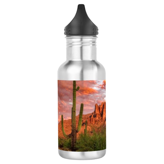 Garrafa Nuvens Sunset de Montanha Saguaro Cactus (Esquerda)