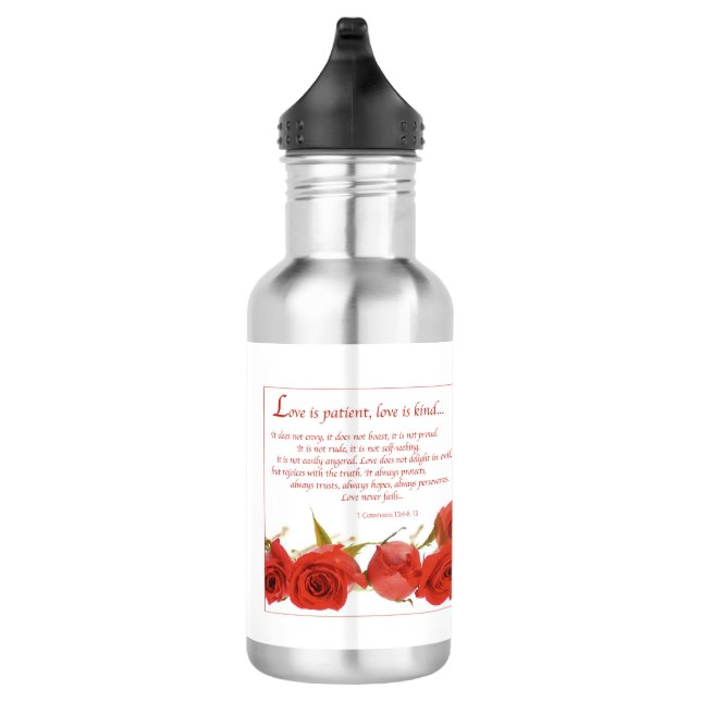 Garrafa O amor é a Rosa vermelha do paciente (Direita)
