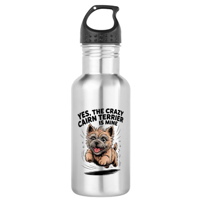 Garrafa O Cairn Terrier Louco é Meu (Frente)