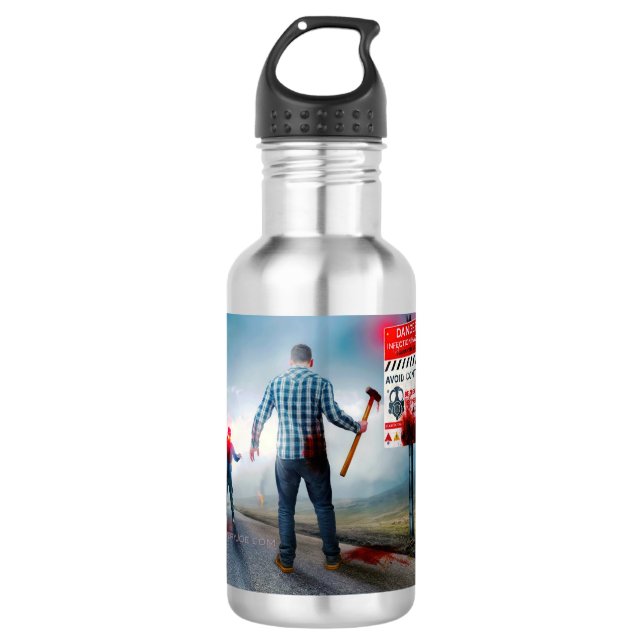 Garrafa O feliz Dia das Bruxas de SlipperyJoe brilha zumbi (Frente)