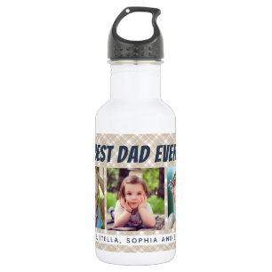 Garrafa O melhor pai sempre   xadrez de Tan de três fotos