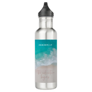 Garrafa O oceano de areia tropical personalizou o aventu